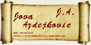 Jova Azdejković vizit kartica